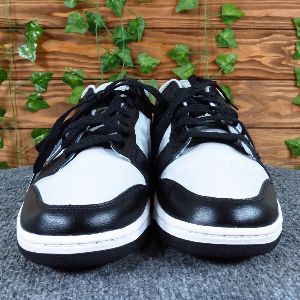Nike Dunk Low Chenille Swoosh Men Shoes Sz 12.5 Lifestyle Black White DQ7683-001